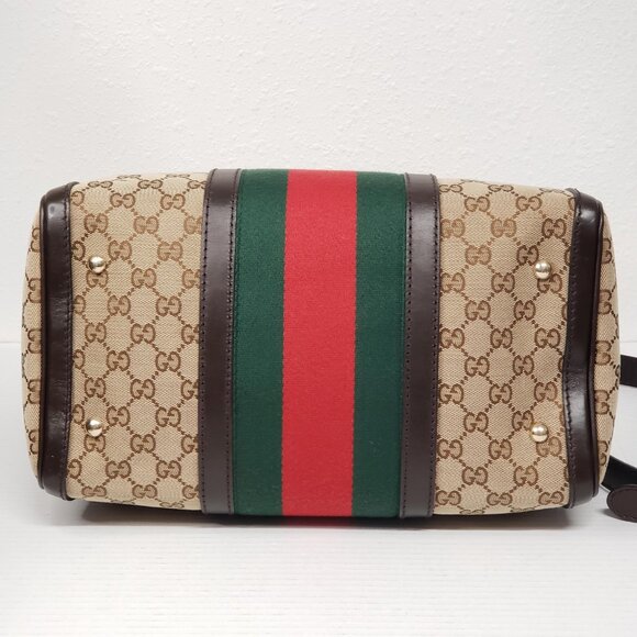 GUCCI Supreme Web Boston Satchel Lux564-092625 - Picture 8 of 16